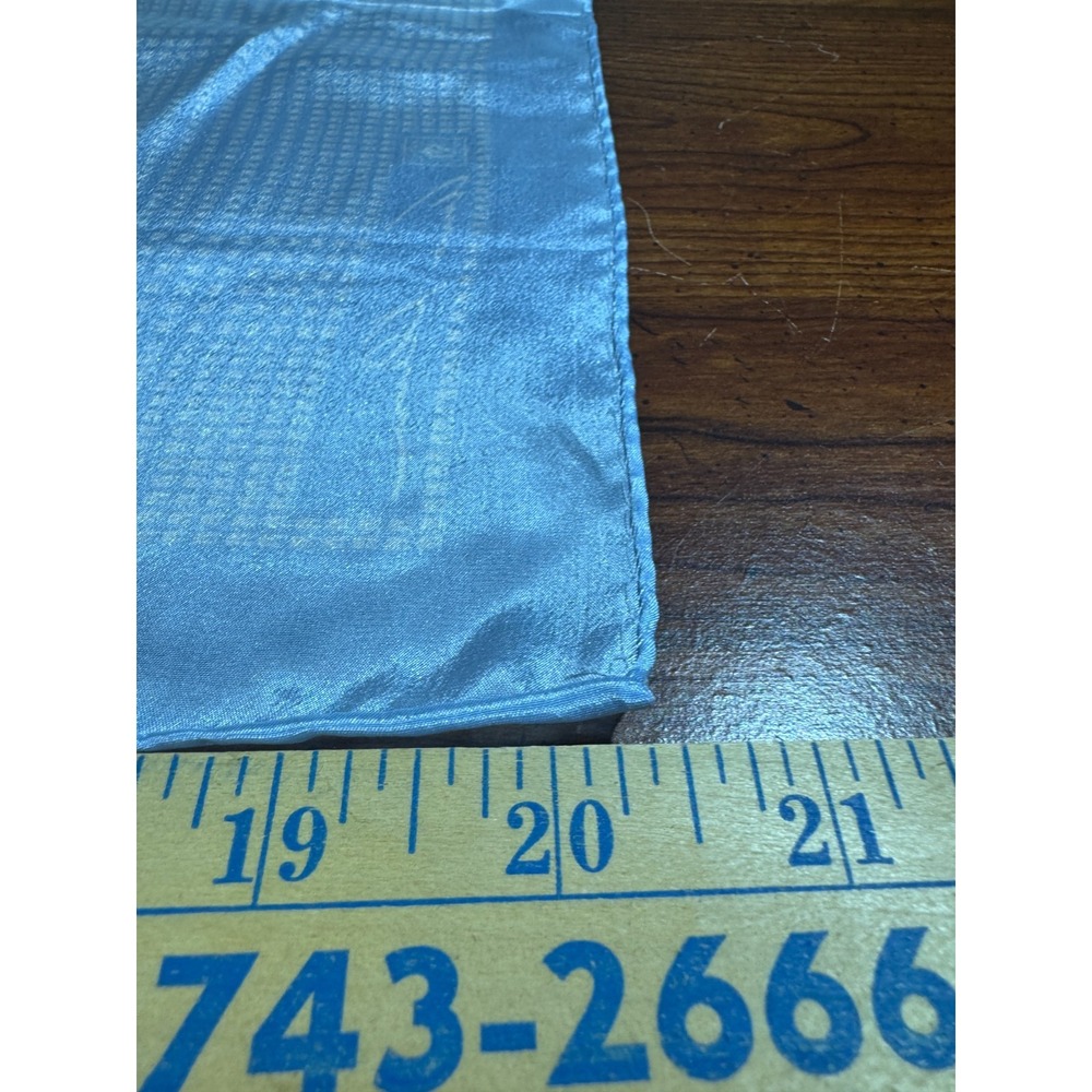 Anne Klein for Robinson & Golluber Pale Blue Geometric Print Square Silk Scarf - Picture 9 of 12